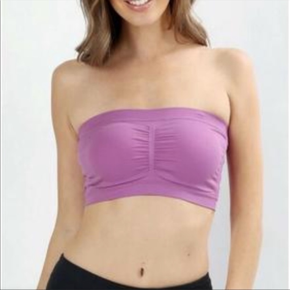 Zenana Outfitters Padded Bandeau in Dark Mauve OS